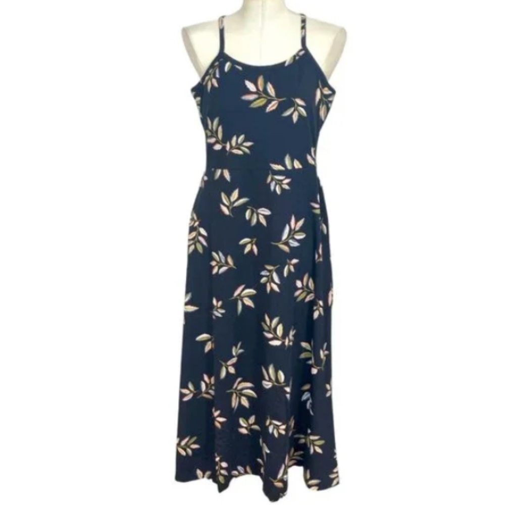 Pact Golden Hour Leaves Juliet Midi Fit & Flare Dress NWT! - Picture 2 of 11